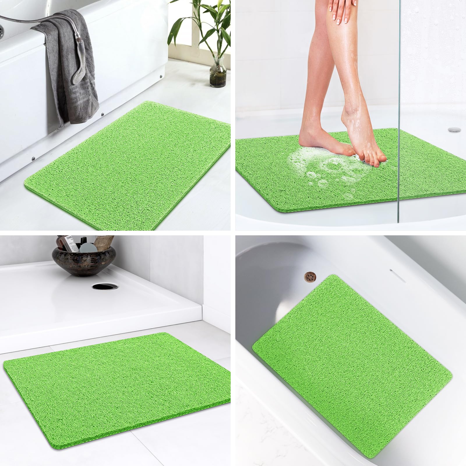 LuxStep Shower Mat Bathtub Mat Non-Slip Bath Mat with Drain, Quick Drying