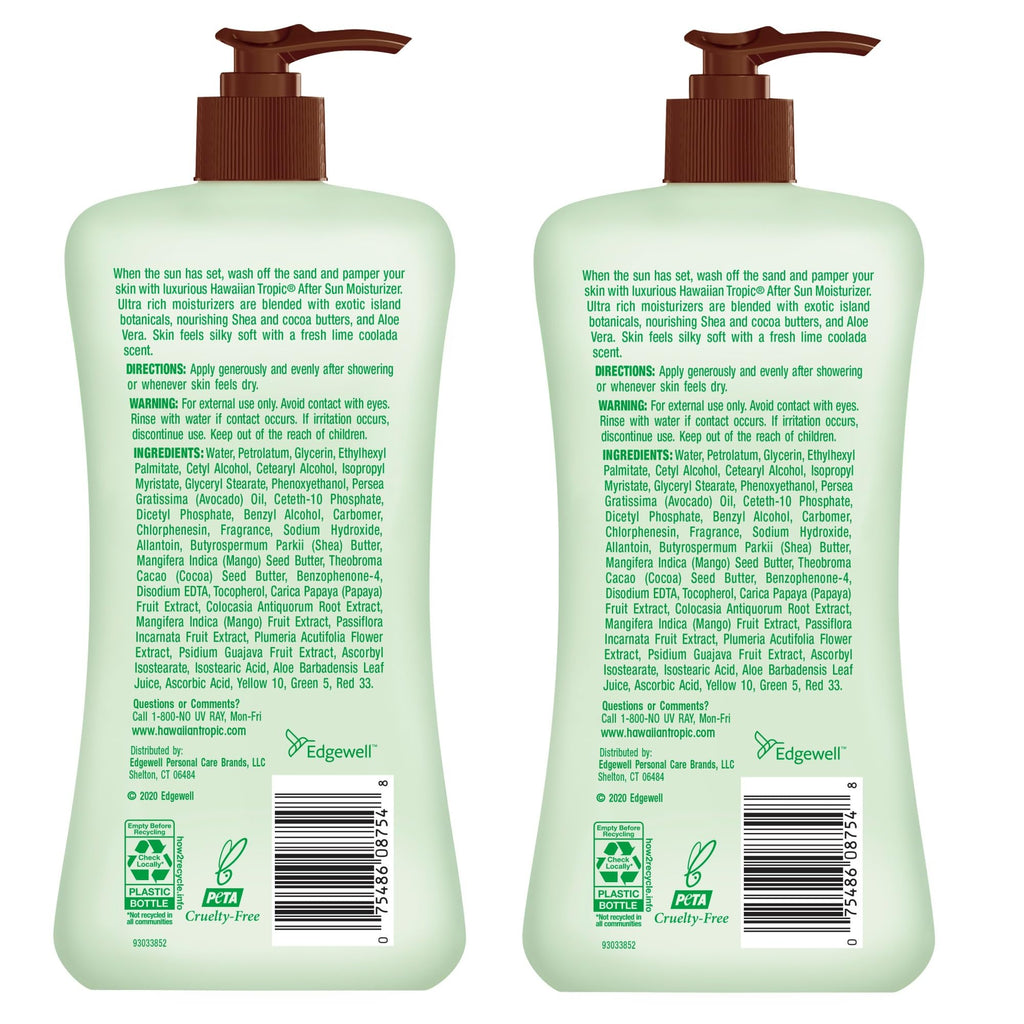 Hawaiian Tropic Lime Coolada After Sun Lotion, 16 Fl Oz (2 Pack)