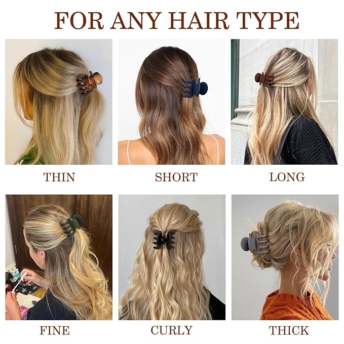 Sisiaipu 12Pcs Hair Clips for Women 1.8 Inch Small Claw Clips for Thin Hair Medium Hair Claw Clips for Thick Hair Accessories for Women Girls (Transparent)