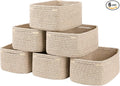 OIASKET 6 Pack Storage Baskets for Shelves, Small Baskets for Shelves, Cute Decorative Storage Bins, Organizer Basket for Gifts Empty, 11.8''Lx7.8''Wx4.7''H-Brown