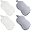 Tatuo 4 Pieces Baby Bath Sponge Toddler Bath Sponge Soft Comfy Cotton Absorbent Loofah for Kids Babies Boy Girl(Grey,White)