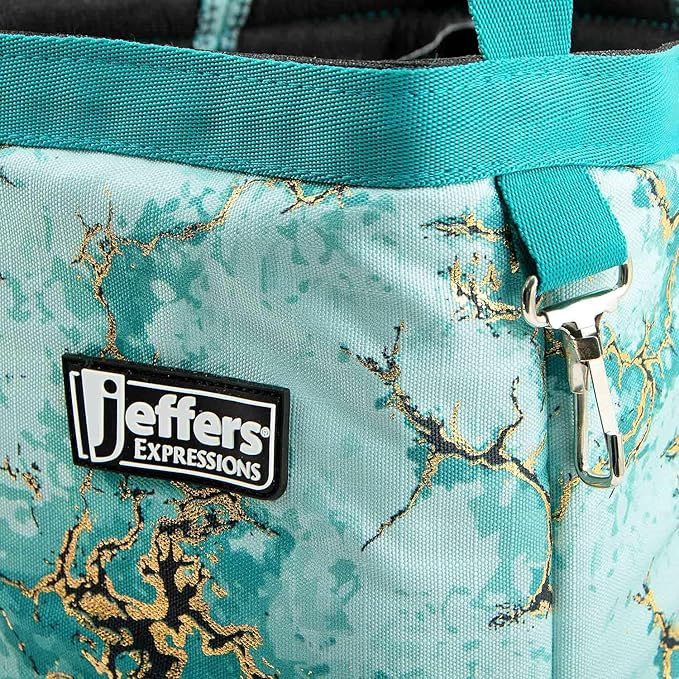 Jeffers Expression Grooming Tote Caddy, 8" L x 9" W - Durable Ripstop Bag Organizer w/Pockets, Portable Storage for Horse, Dog, Goat & Livestock Care Tools, Barn & Travel Utility Tote - Bisbee Blue