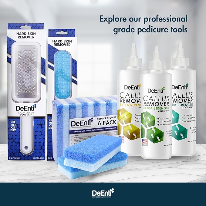 DeEnti Metal Foot File, Professional Grade Stainless Steel, Salon Quality Callus Remover, Lightweight Foot Scrubber, Home Manicure and Pedicure Tools
