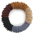 203 Pieces Hair Ties No Damage, 4MM Elastic Hair Ties, Medium Size Ponytail Holders for Women and Girls, Multicolor (5 Colors (Brown Tones))