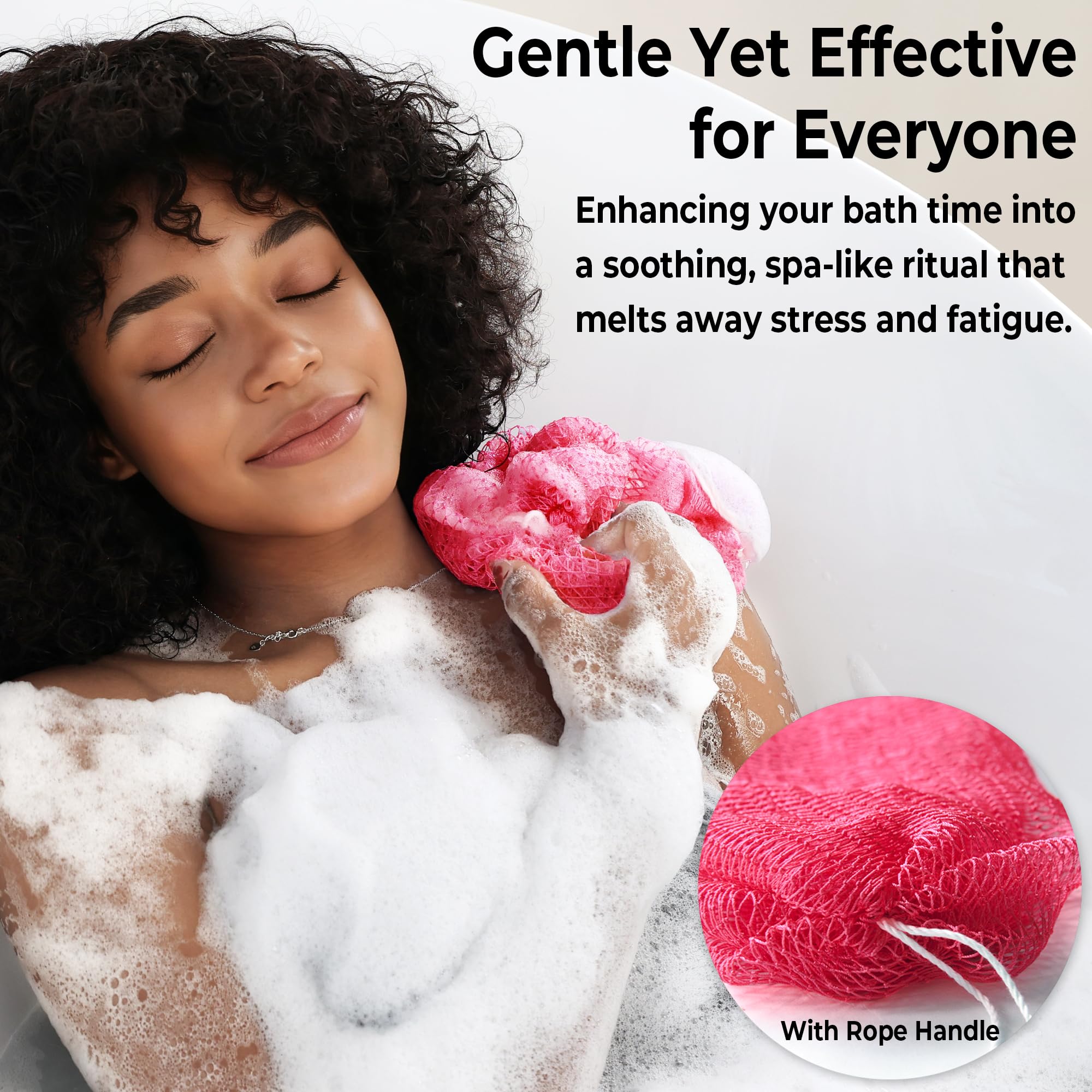 African Net Sponge Authentic - Exfoliating Back Scrub Bath Sponge with Knots - Afro Scrub Body Scrubber Exfoliator Washcloth - African Body Care Daily Use Shower Essentials