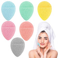 HJZHII 6pcs Face Sponges for Cleansing, Reusable Puff Facial Sponges for Face Wash Face Scrubber Exfoliating Pads Sponge with Finger Cot Suitable for Makeup Remover Washing Face All Skin Types