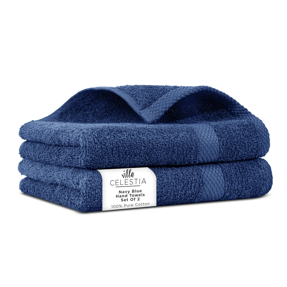 Villa Celestia Cotton Hand Towels Set of 4, 16 x 28, Oeko-TEX Certified, Quick Dry, Sage