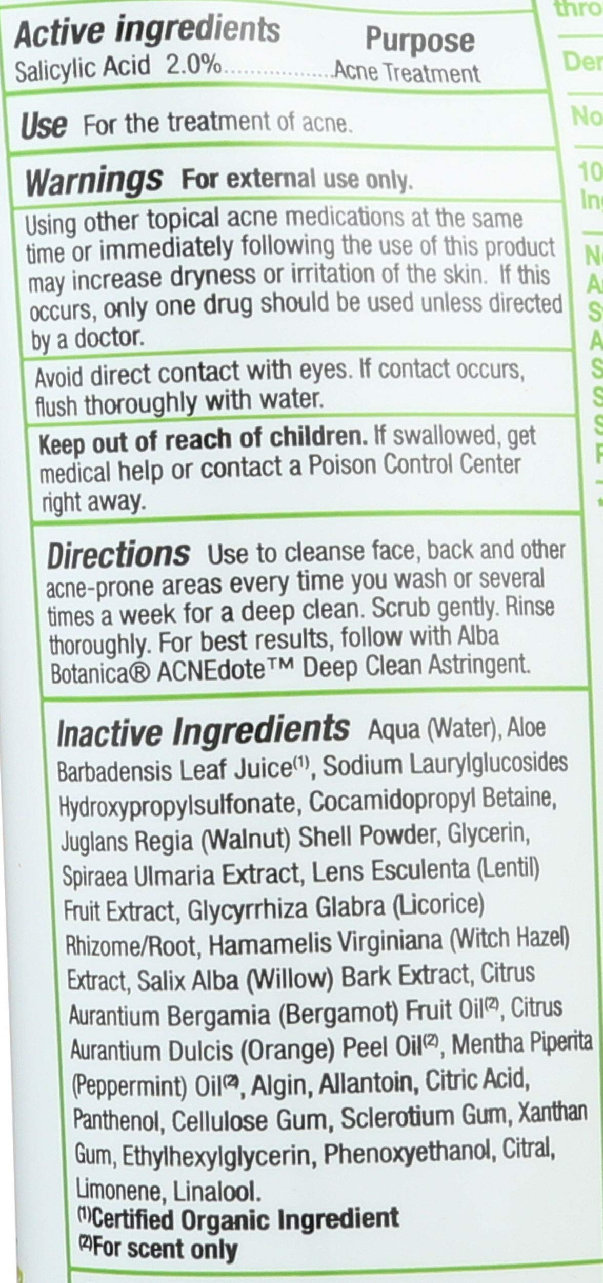 Alba Botanica Acnedote Maximum Strength Face & Body Scrub for Acne Treatment, Blackhead Scrub, 8 Oz