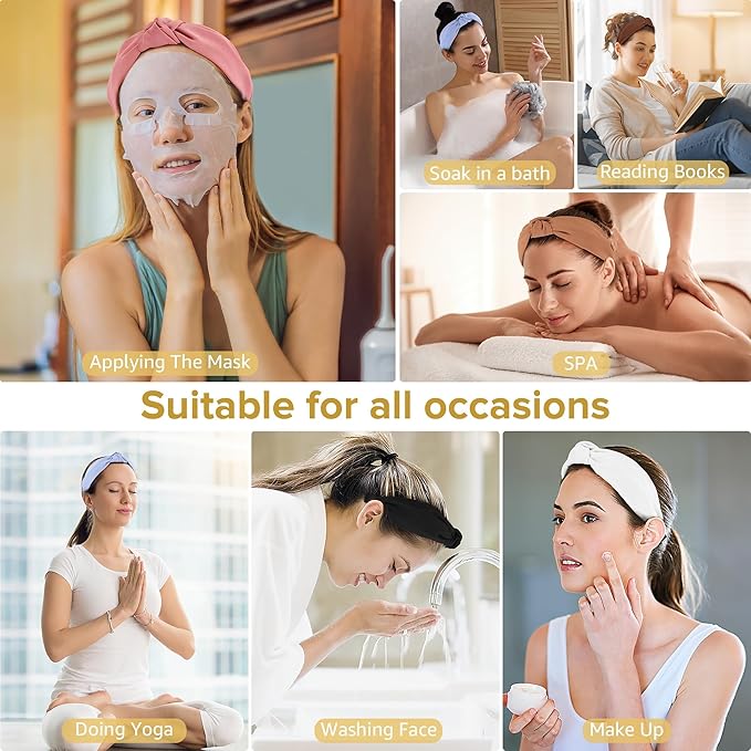 Headbands for Women Girls - 6PCS Stylish Top Knotted Headbands - Knotted Headband for Women - Head Bands Wide Hairband Hair Accessories