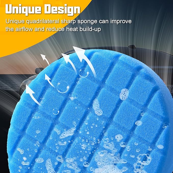 6 PCS Buffing Polishing Pad, 5.5 Inch Buffing Pads for Polisher, Body Repair Buffing Sponge Pad Kit for 5 Inch Backing Plate, for Car Buffer Compounding, Polishing and Waxing