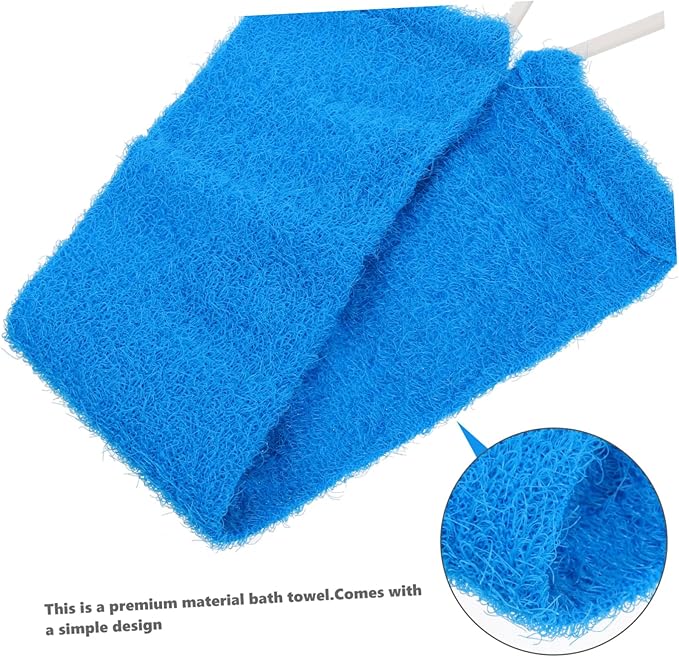 Ipetboom Double Sided Natural Bath Scrubber with Strong Exfoliating Pull Strap for Men and Women Deep Cleansing Massage Towel for Back Spa Shower Belt Random Solid Color Random Color