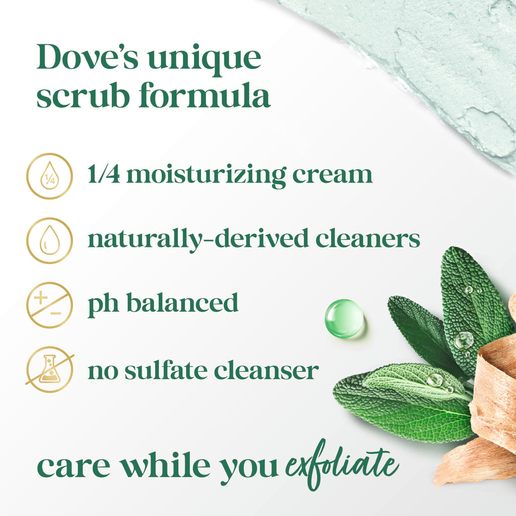 Dove Body Scrub Palo Santo & Sage Oil For Exfoliated 15 OZ