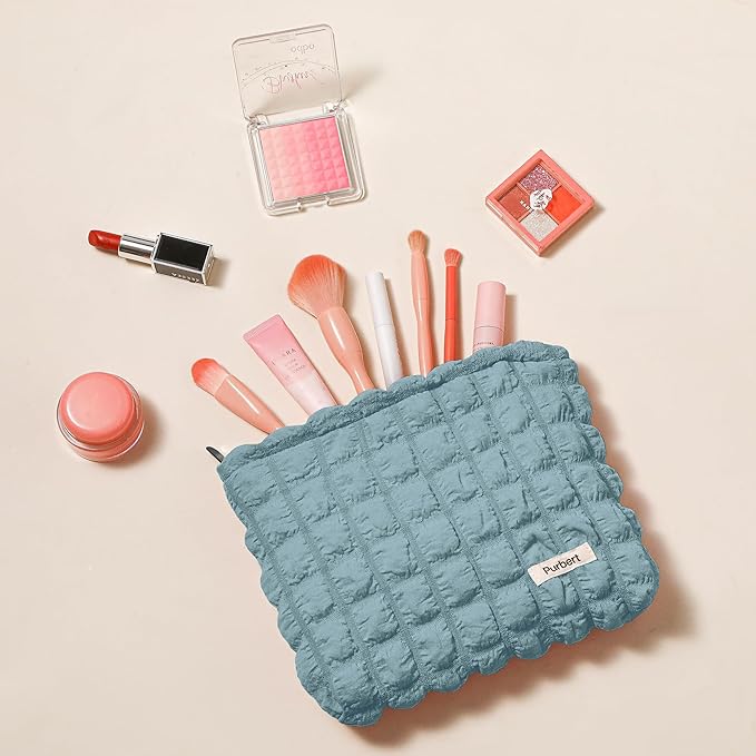 Purbert Bubble Cloud Makeup Bag - Large Capacity Travel Cosmetic Organizer