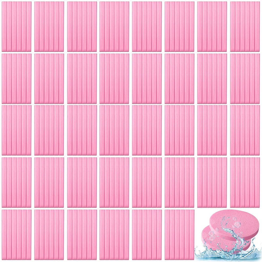 Foaincore 600 Pcs Compressed Facial Sponge Round Facial Sponge for Estheticians Face Sponges for Cleansing Makeup Removal Wash Pads Disposable Sponges for Women Spa Exfoliating (Pink)