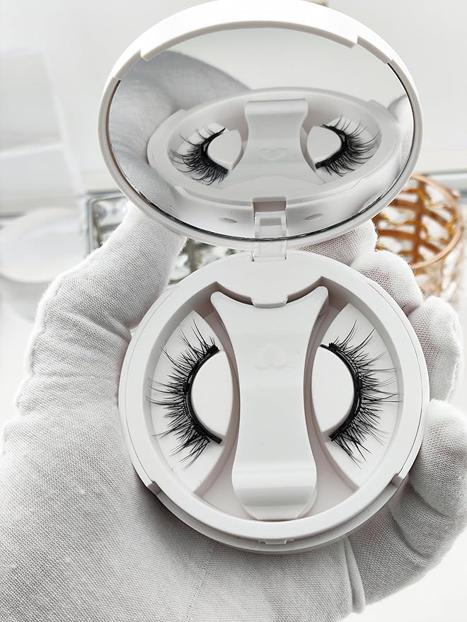 Magnetic Eyelashes Set with Applicator, Reusable False Lashes, No-Glue Design, Black (MLT13)