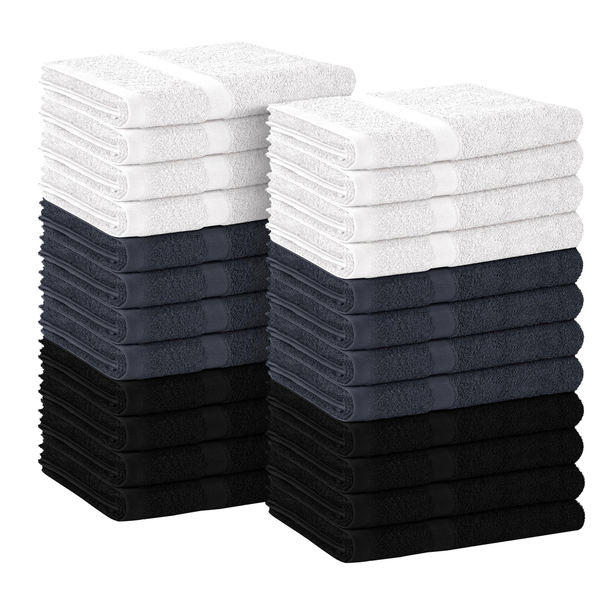 Avalon Towels Salon Towel - Black Hand Towels Bulk Pack of 24 - 100% Cotton Absorbent Spa, Facial & Gym Towel for Working Out - 16x27 Inches (Not Bleach Proof)