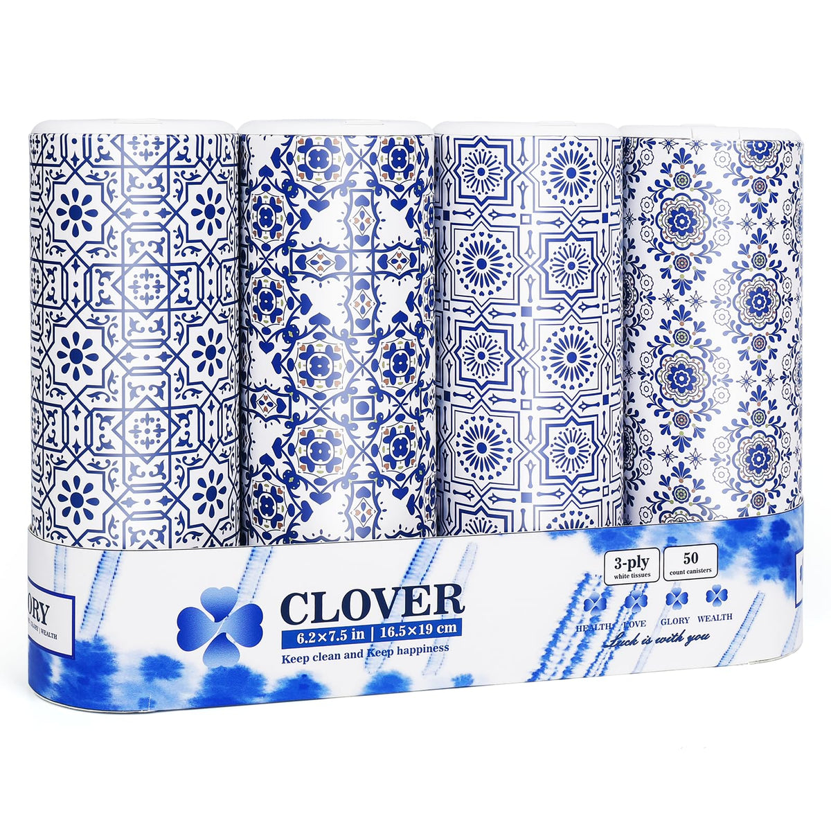Facial Tissues with Cap - 4 PK Car Tissues Cylinder,Car Tissue Holder with Facial Tissues Bulk,Round Tissue Boxes,Travel Tissues for Cup Holder,Round Tube tissues