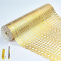 Shelf and Drawer Liner for Kitchen Cabinet,Non-Adhesive Waterproof Oil-Proof Easy Clean Shelf Liner for Dresser & Bathroom Vanities with Adhesive Dots & Cutting Tool(12 in X 30 Ft Gold Lace)