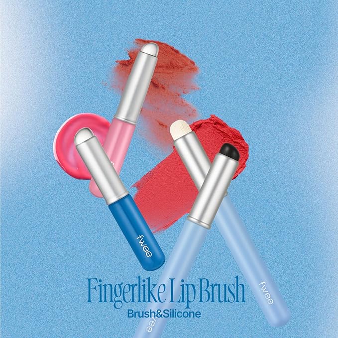 fwee Fingerlike Silicone Lip Brush Slim | Multi-purpose Makeup Blending Brush with Lid