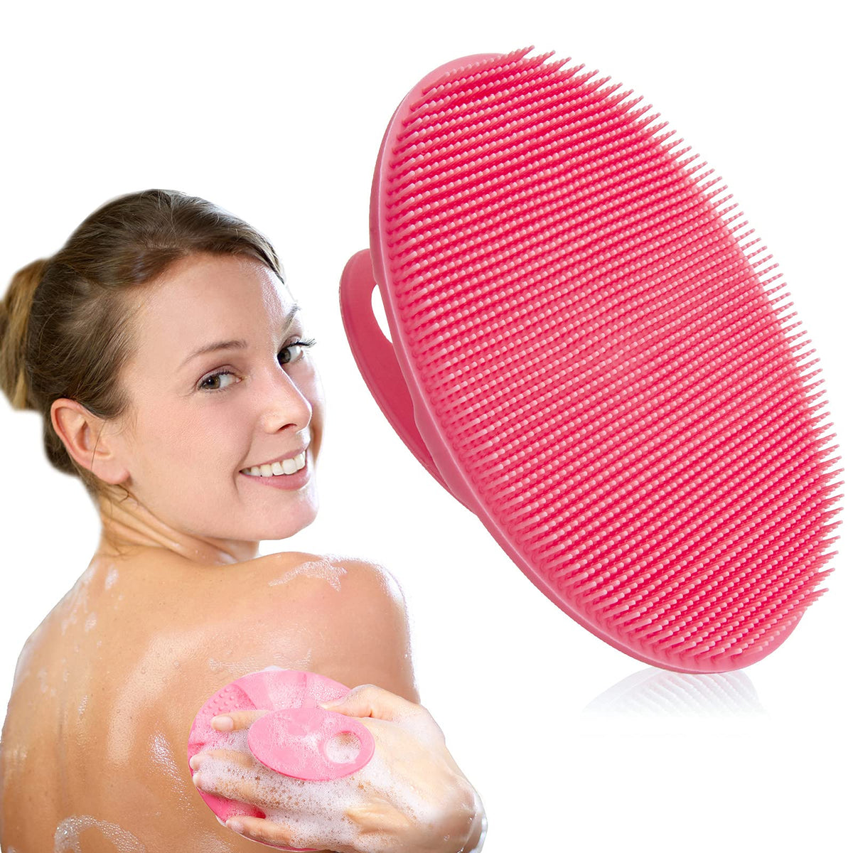 INNERNEED Silicone Body Cleansing Brush Exfoliating Scrubber, Dark Green