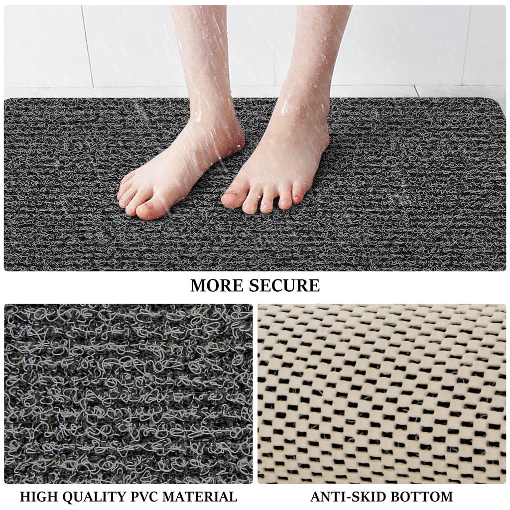 LuxStep Shower Mat Bathtub Mat Non-Slip Bath Mat with Drain, Quick Drying