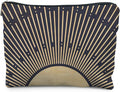 RYYCDOI Sunshine Ray Boho Makeup Bag, Granola Girl Gifts, Vintage Navy Blue Boho Neutral Sun boho Bags for Women, Art or Journaling Pouch, Boho Gifts for Women