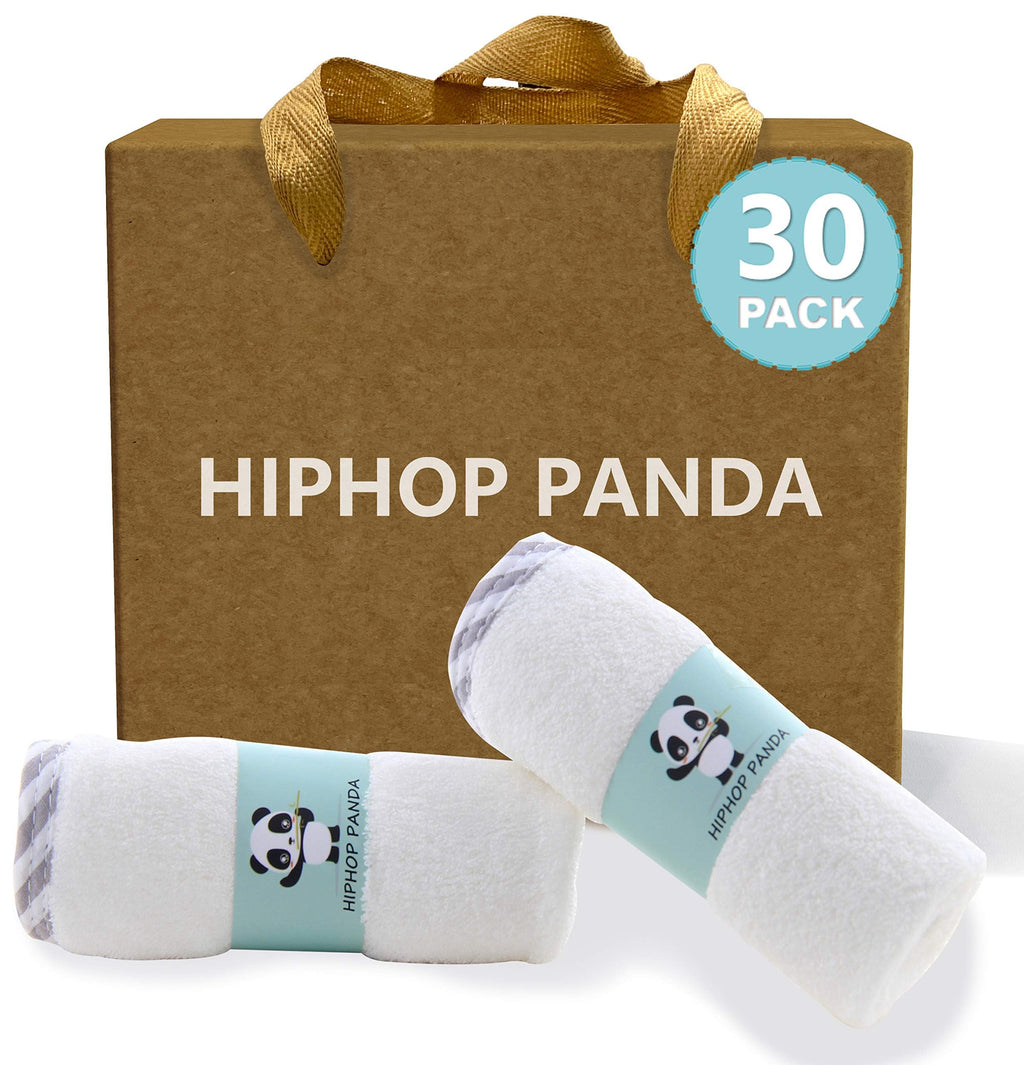 HIPHOP PANDA Soft Baby Washcloths, 2-Layer, 30 Pack Newborn Gift Set