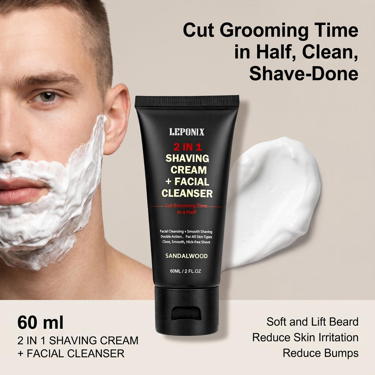 LEPONIX Shaving Kit for Men with Straight Razor Shaving Brush and Bowl