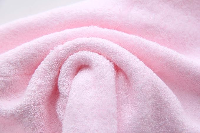 HIPHOP PANDA Baby Washcloths, Rayon Made from Bamboo - 2 Layer Ultra Soft Absorbent Newborn Bath Face Towel - Reusable Baby Wipes for Delicate Skin - Pink, 12 Pack