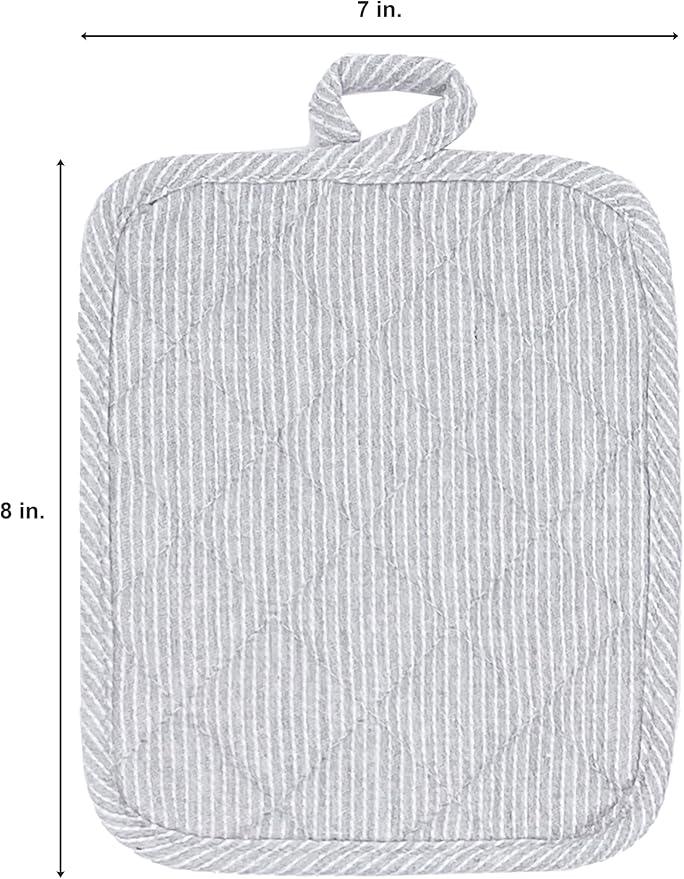American Linen 8-Pack Heat Resistant Pot Holders & Hot Pads (Grey, 8 Pack)