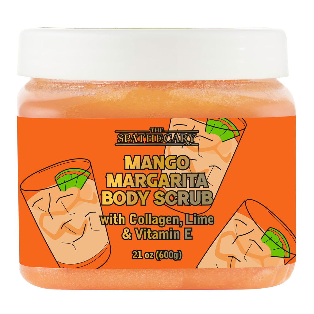 The Spathecary Mango Margarita Sugar Scrub - Exfoliating & Hydrating Body Scrub With Collagen, Lime, & Vitamin E For Soft, Smooth, and Brighter Looking Skin, Body Care Exfoliator & Cleanser, 21 oz