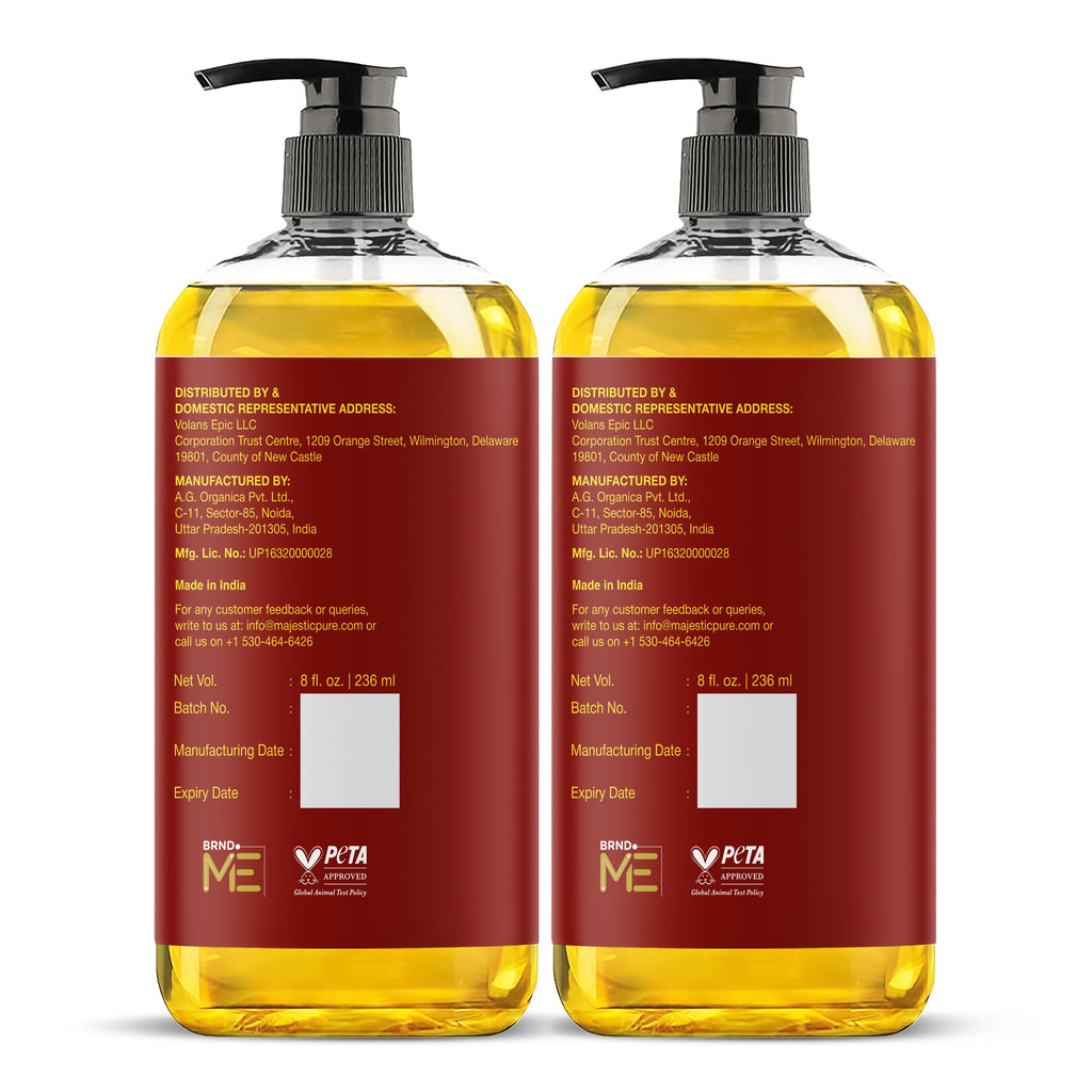 Majestic Pure Cellulite Massage Oil, Toning Body Blend, 8 Fl Oz, 2-Pack
