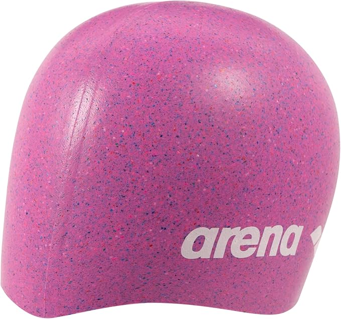 Arena Classic Unisex Recycled Silicone Swim Cap for Women and Men, Intensive Training and Racing Comfortable Long Hair Swimming Hat, Pink/Multi