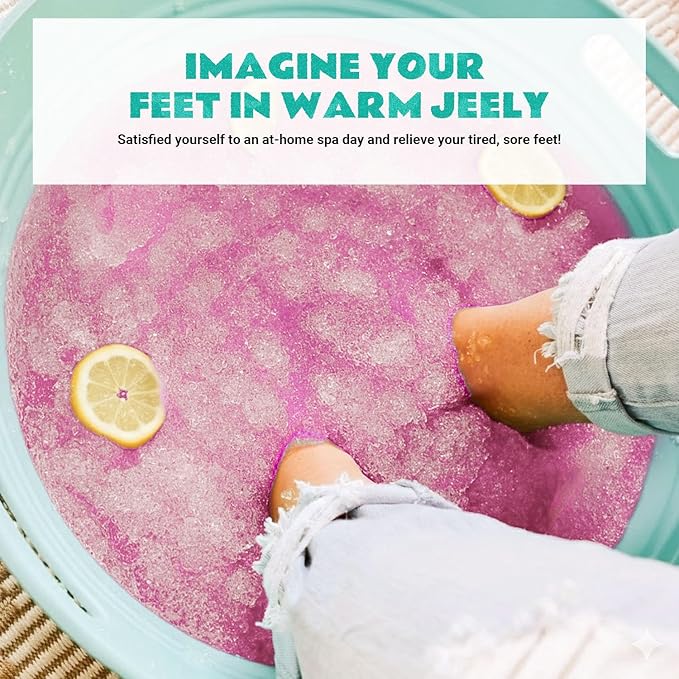 Foot Soak, 3 Pack Jelly Spa Pedicure Spa, Bubble Foot Bath Spa, Salon Pedi, Relaxation,Foot Salt Soak for Stubborn Foot Odor Tired Dry Cracked Feet Foot Care for Women Men(Lavender)