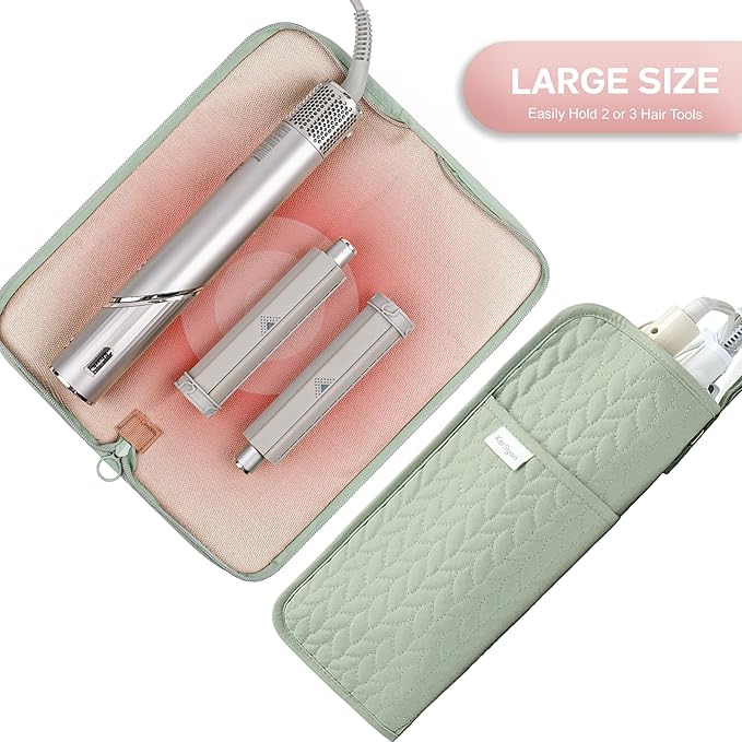 KarSyon Hot Tools Organizer Heat Resistant Mat Case Hair Tools Holder Travel Bag Portable Hair Styling Tools Cover Pouch for Curling Iron,Flat Iron,Hair Straightener (Sage Green)