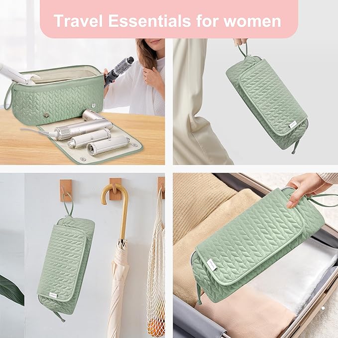 KarSyon Hair Tools Travel Bag with Hot Tool Mat 2 in 1 Organizer Bags