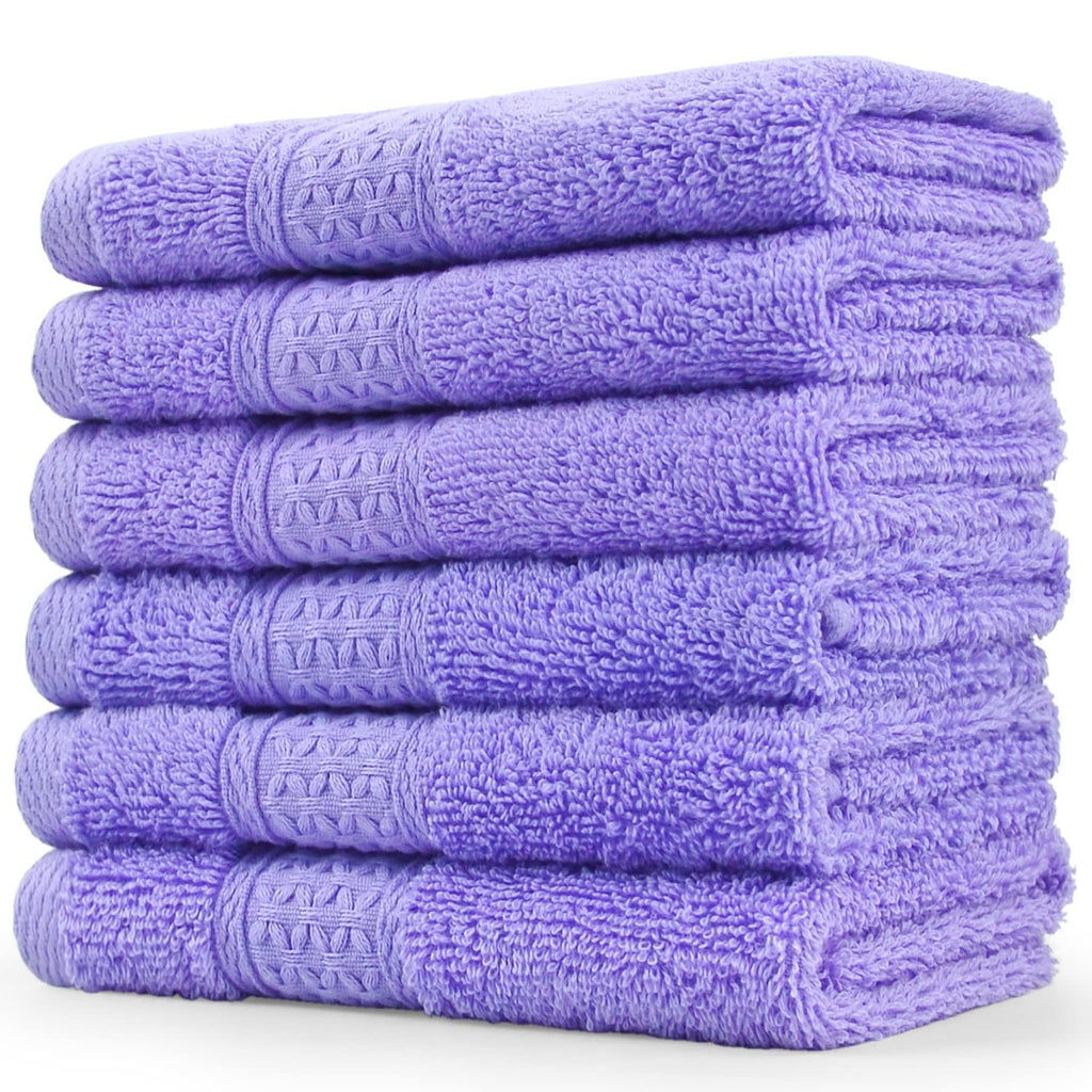 Cleanbear Wash Cloths Cotton Facecloths Set of 6, 13 by 13 Inches