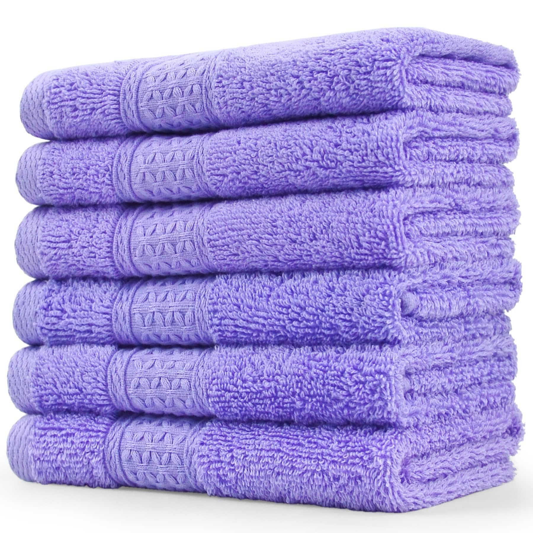 Cleanbear Wash Cloths Cotton Facecloths Set of 6, 13 by 13 Inches