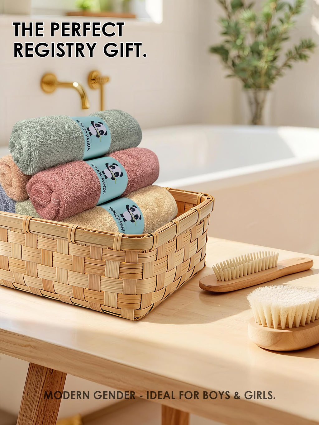 HIPHOP PANDA Ultra Soft Baby Washcloths, 2-Layer Absorbent Wash Cloths