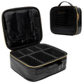 Carrywell Makeup Bag Travel Case, Not-Made In China, Hard Train Case for Cosmetics, Portable Beauty Artists Organizer, Storage Box With Adjustable Dividers For Make Up and Brushes, Small Crocodile
