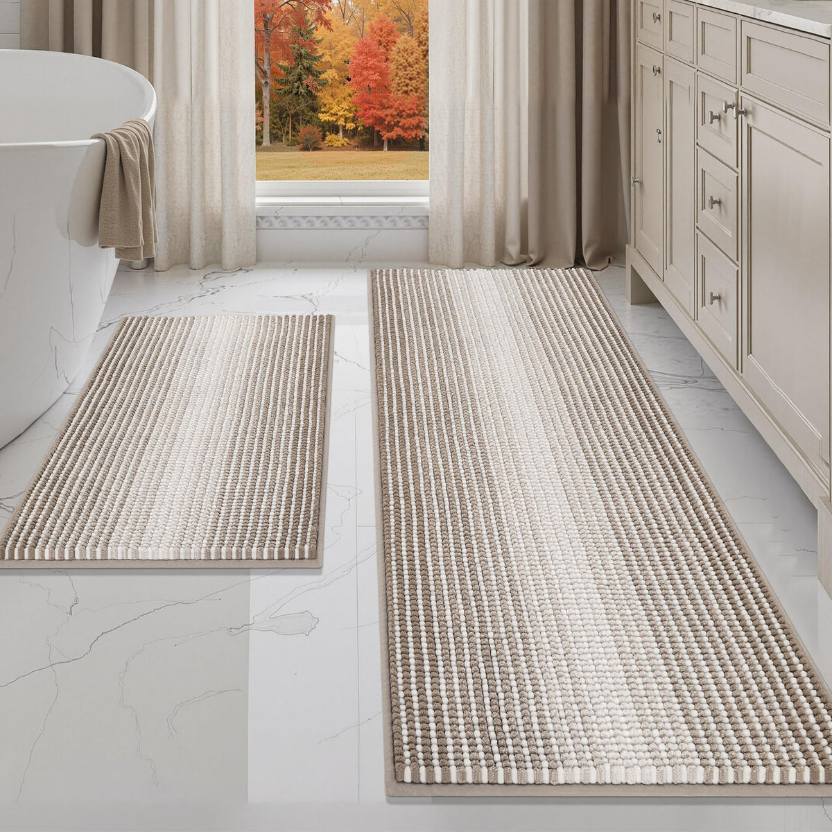 BSICPRO Bathroom Rugs Sets 2 Piece, Non Slip Bath Mats, Lavender Purple