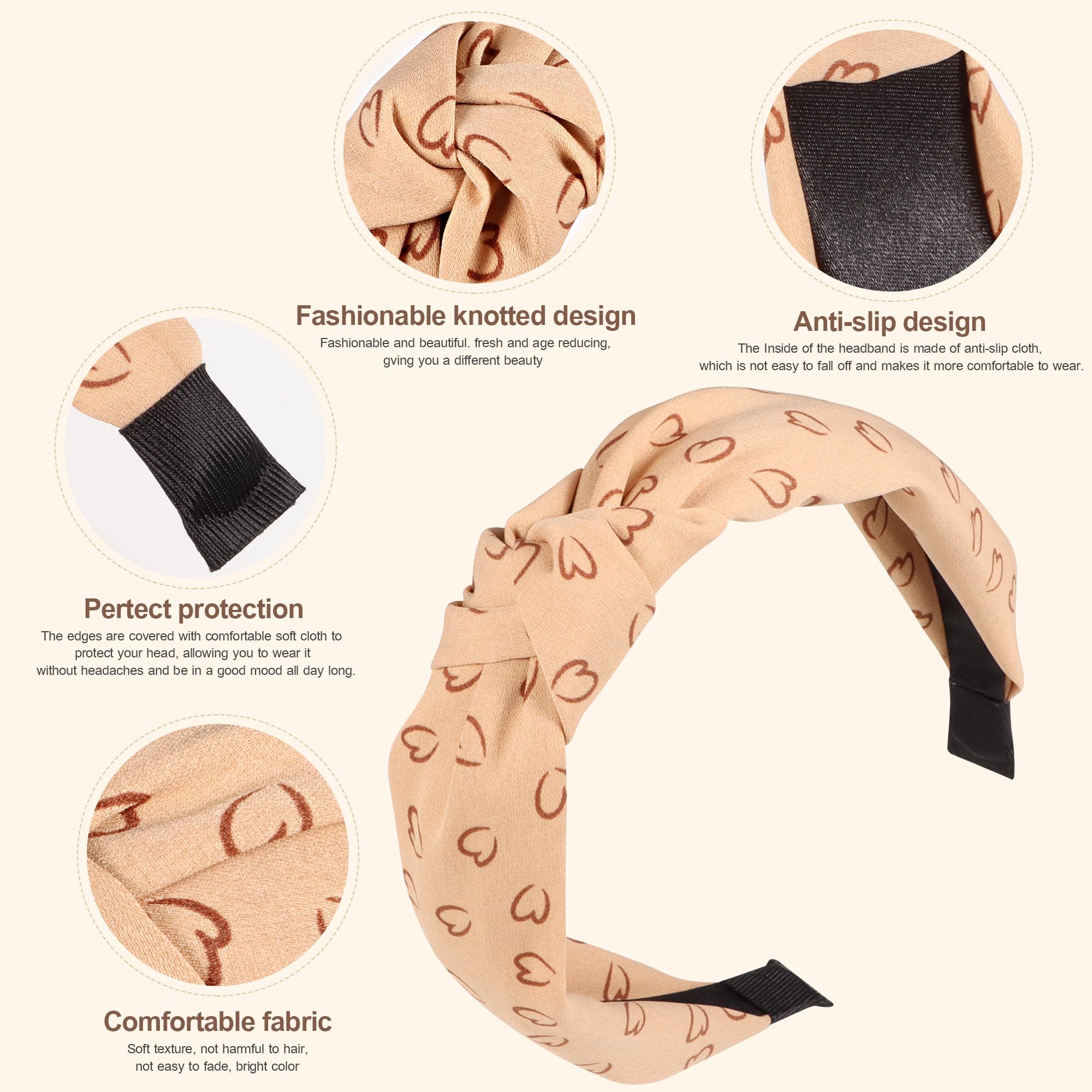 DiyJibb Headbands for Women Girls - 6PCS Stylish Top Knotted Headbands - Knotted Headband for Women - Head Bands Wide Hairband Hair Accessories