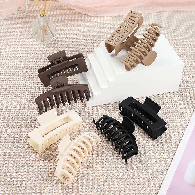 laxizar 8 Pack Claw Clips Rectangular Hair Clips for Women Girls Large Bandana Clips Strong Hold Hair Jaw Clips