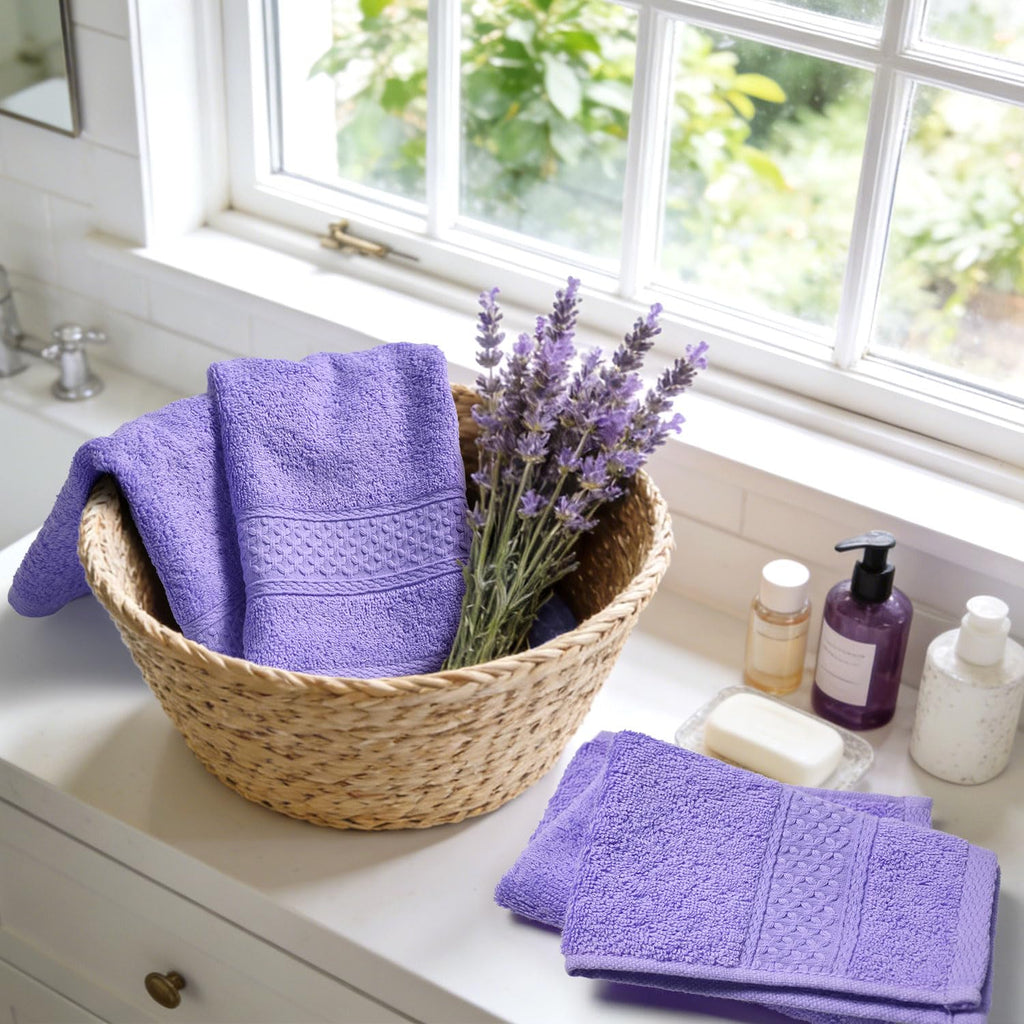 Cleanbear Wash Cloths Cotton Facecloths Set of 6, 13 by 13 Inches