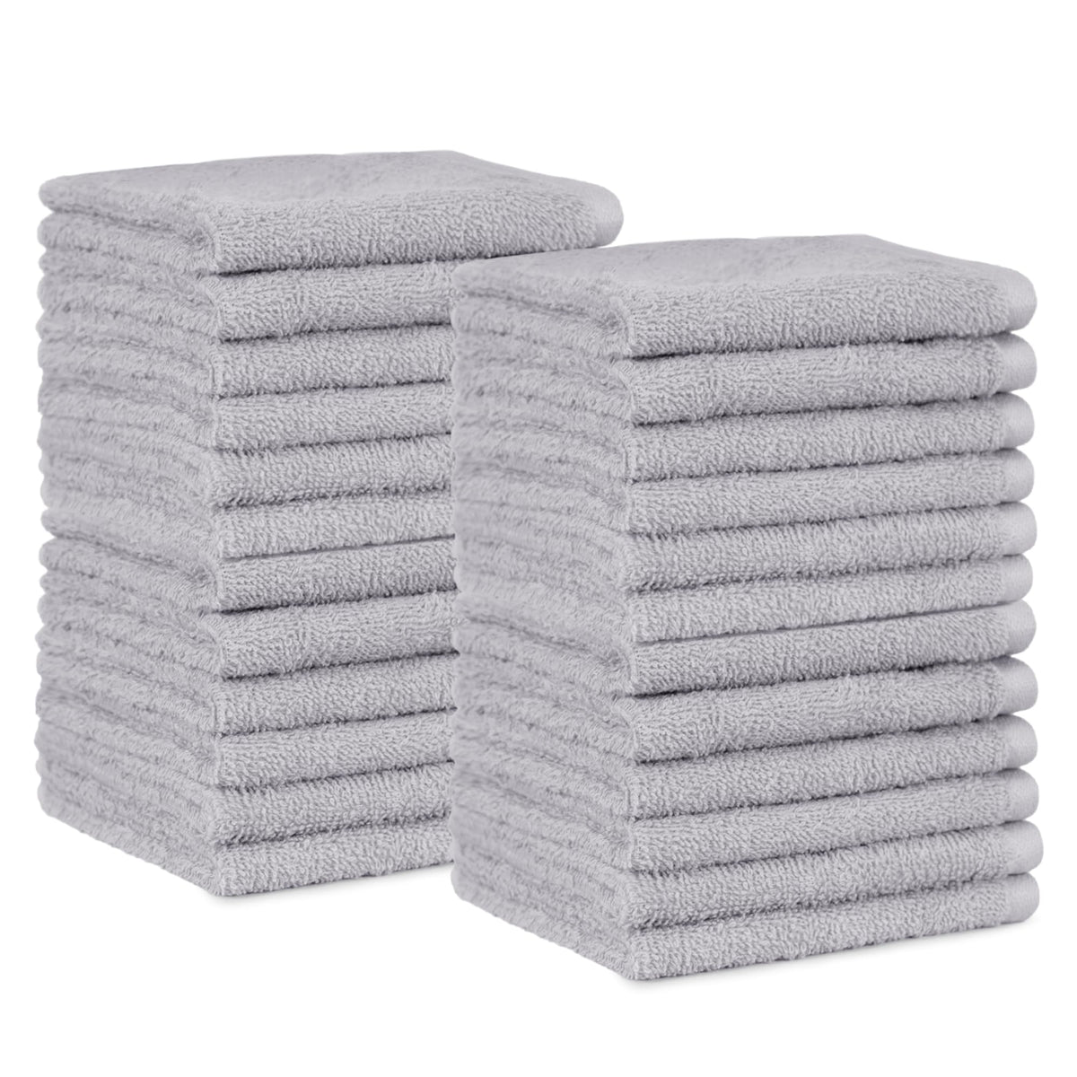 Highly Absorbent Cotton Washcloths for Face, Soft, Machine Washable, Fade Resistant, 12 x 12 in, Black, 12-Pack