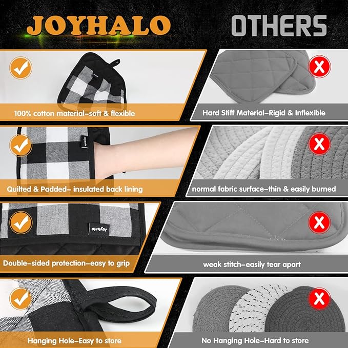 Joyhalo 4 Pack Pot Holders for Kitchen Clearance