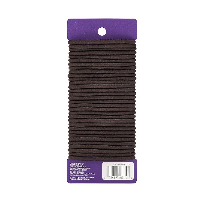 GOODY Ouchless Women's Hair Braided Elastics 4mm for Medium Hair, Brown, 32 Count (Pack of 1)
