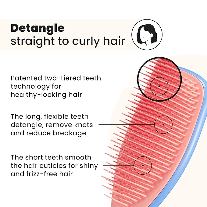 Tangle Teezer Ultimate Detangler Brush, Straight to Wavy, Apricot Blaze