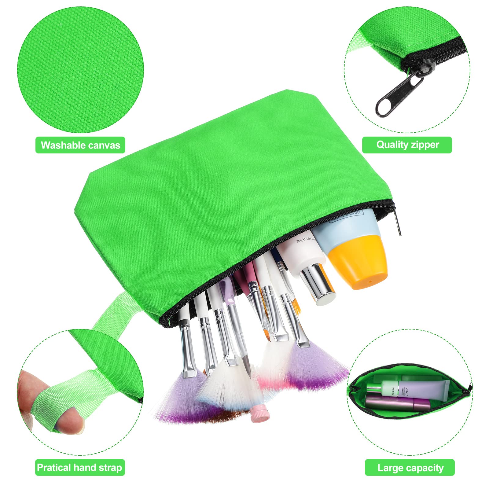 Saintrygo 30 Pcs Canvas Makeup Bags Bulk, Travel Cosmetic Zipper Pouch Blank DIY Multipurpose Toiletry Bag Hygiene Pouch for Women Purse Pencil Case (8.7 x 5 x 1.8 Inch,Classic)