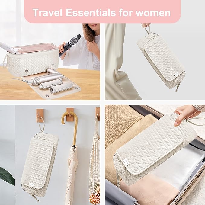 KarSyon Hair Tools Travel Bag with Hot Tool Mat 2 in 1 Organizer Bags
